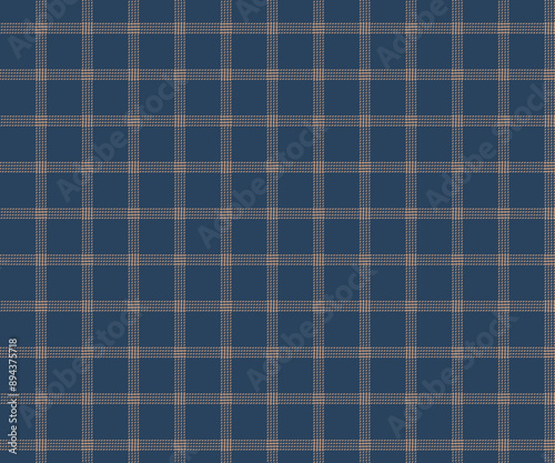 Plaid pattern, blue, yellow, seamless pattern for textiles and design clothing, skirts, pants, aprons, tablecloths, blankets or decorative fabrics. Vector illustration.