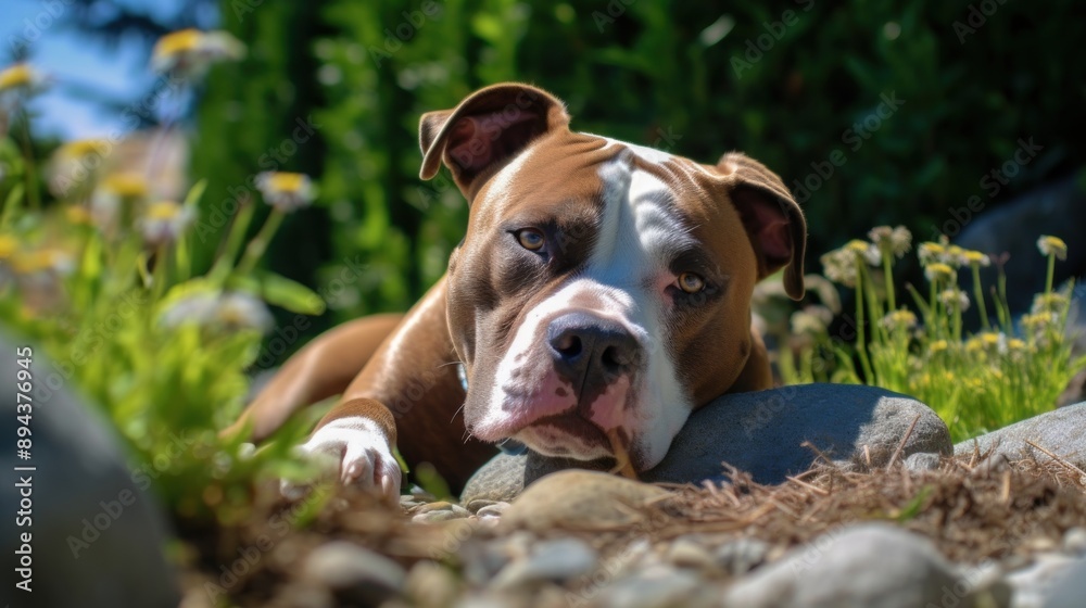 A Portrait of a Brown and White Dog with a Kind Look A Portrait of a Brown and White Dog with a Kind Look