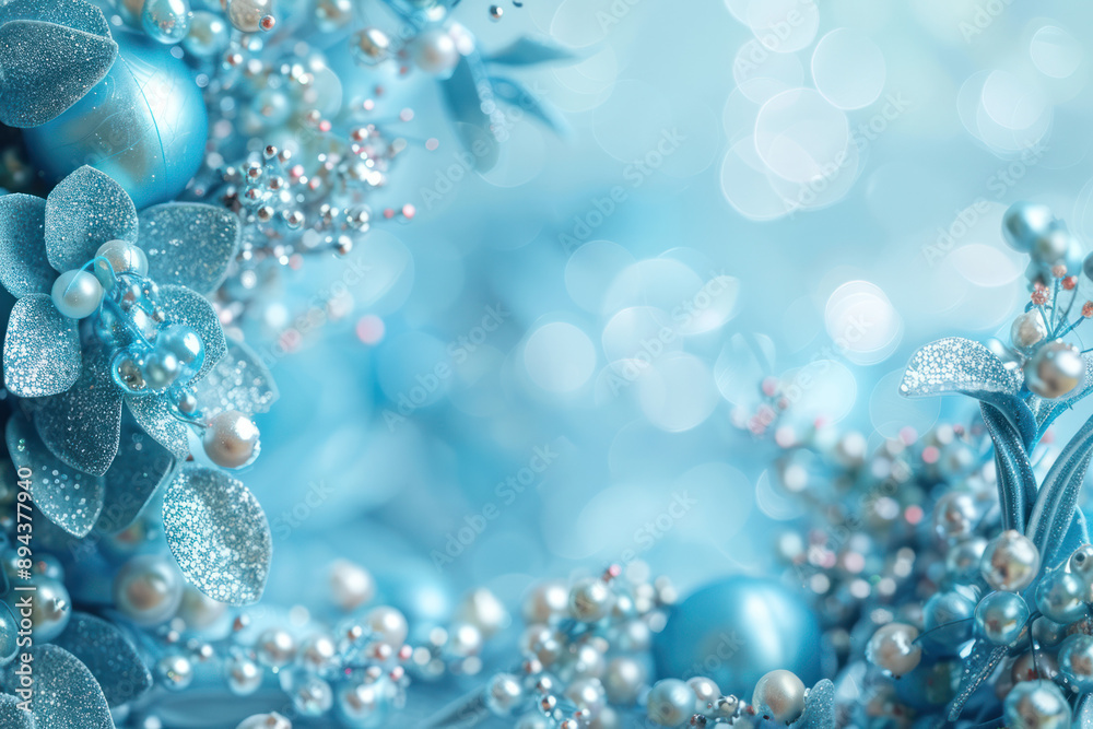Blue Christmas Ornament Banner Blue Christmas Ornament Banner