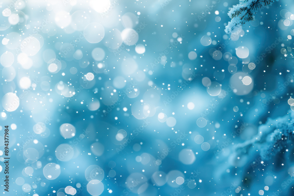 Winter Bokeh Background With Snow Winter Bokeh Background With Snow