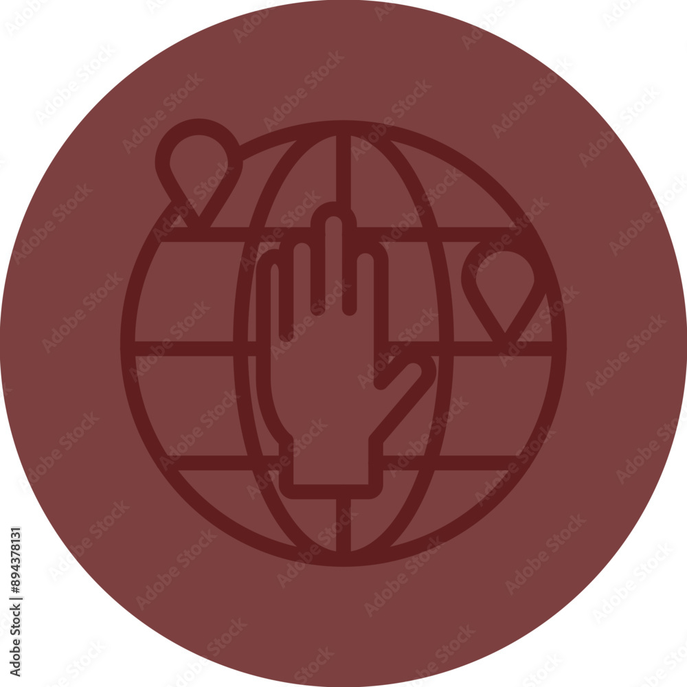 Volunteering Abroad Vector Line Maroon Circle Maroon Volunteering Abroad Vector Line Maroon Circle Maroon