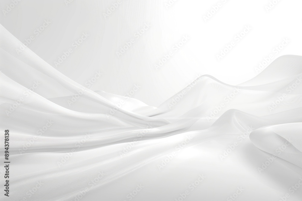 Abstract White Fabric Drape, Elegant Flowing Texture