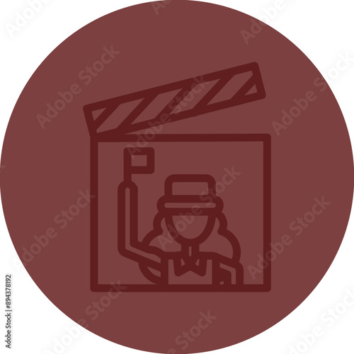 Travel Documentaries Vector Line Maroon Circle Maroon
