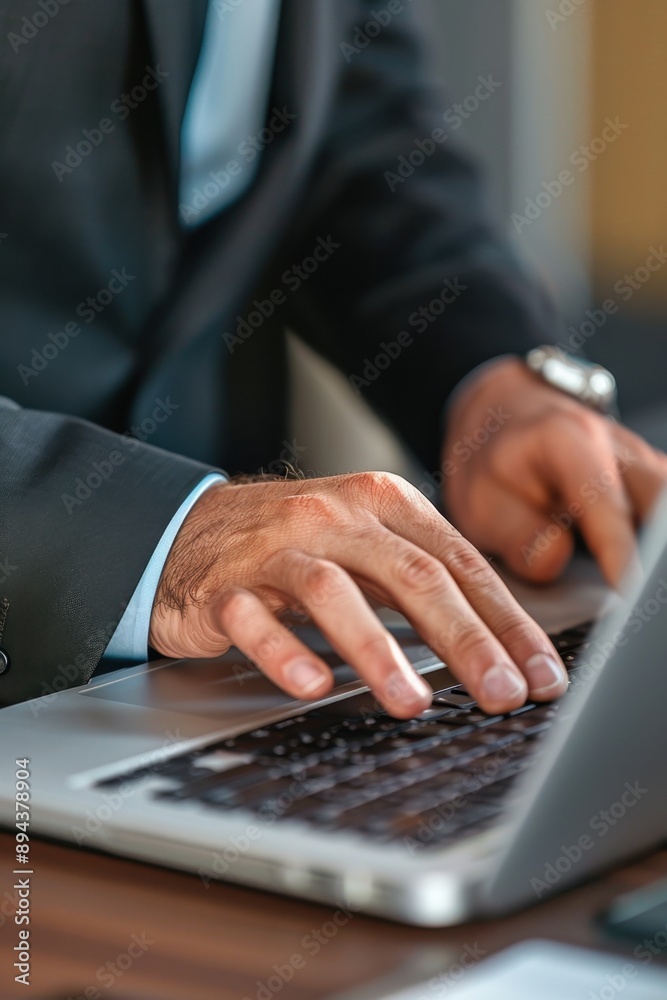 A man in suit working at a desk A man in suit working at a desk
