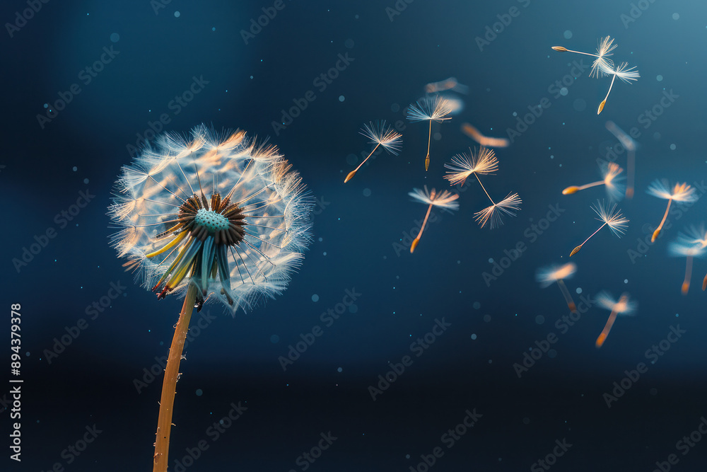 Dandelion Seeds Drifting in the Wind Dandelion Seeds Drifting in the Wind