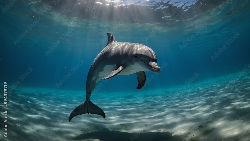 Fototapeta premium Dolphins weaving intricate patterns in the sea