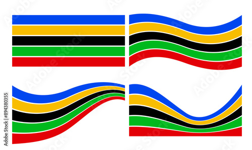 Colored Olympic Games rainbow wavy lines flag Background