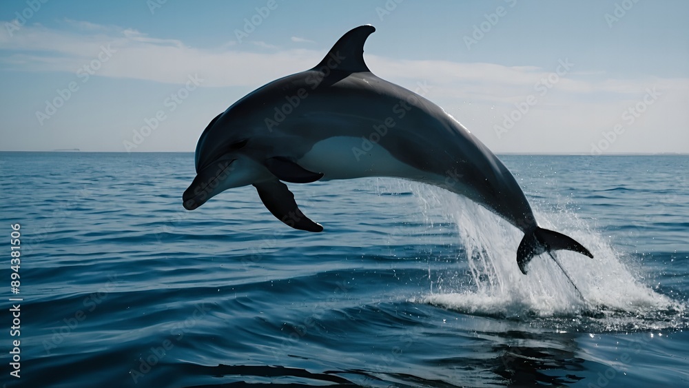 Fototapeta premium Dolphins playing tag in the turquoise water