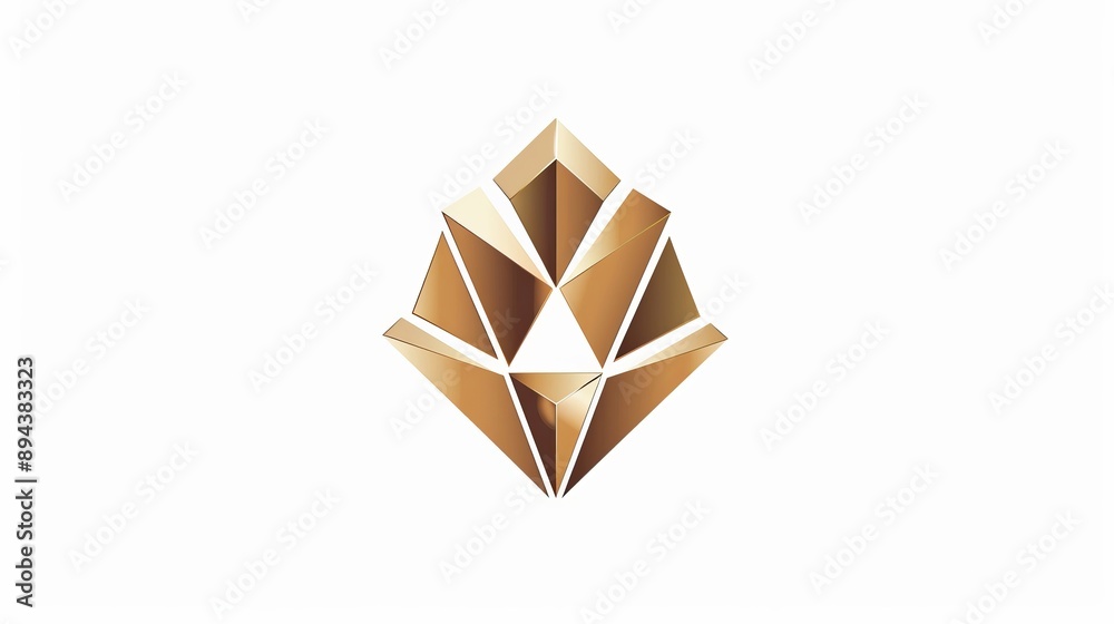 Gold Geometric Shape on White Background Gold Geometric Shape on White Background
