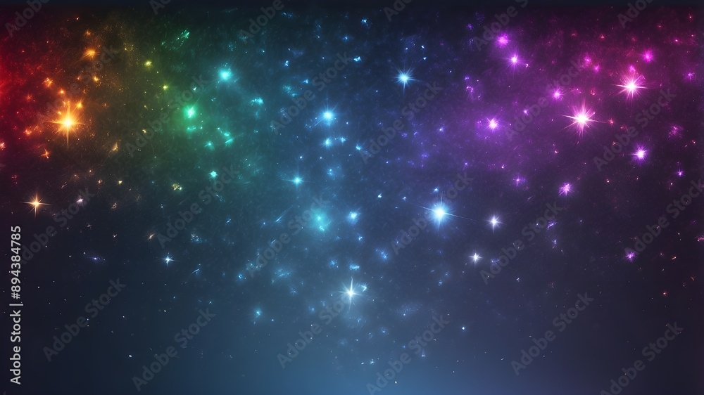 Illustrations of sparkling spectrum stars on transparent backgrounds.png