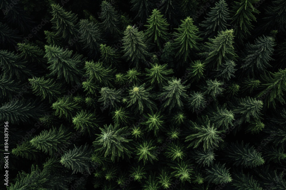 A breathtaking view of an evergreen forest, showcasing the beauty and symmetry found in nature. A breathtaking view of an evergreen forest, showcasing the beauty and symmetry found in nature.