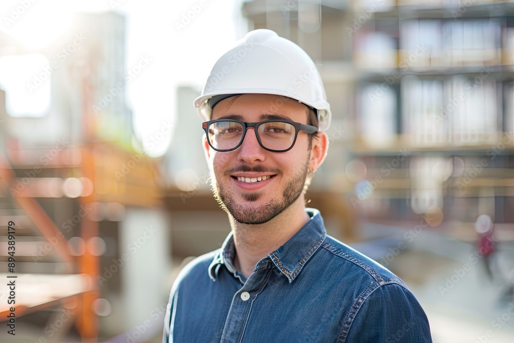 Confident Architect at Construction Site Confident Architect at Construction Site