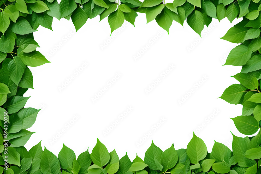 Fototapeta premium Green leaves frame