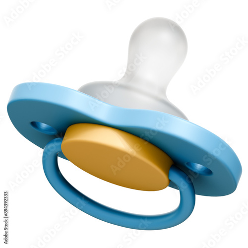 Baby Pacifier 3D Rendering Icon Isolated Transparent Background	