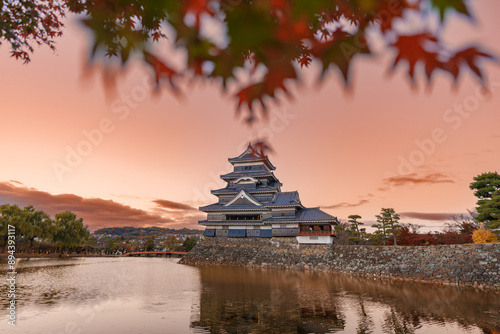 Matsumoto Castle or Crow Castle in Autumn, is one of Japanese premier historic castles in easthern Honshu. Landmark and popular for tourists attraction in Matsumoto city, Nagano Prefecture, Japan photo