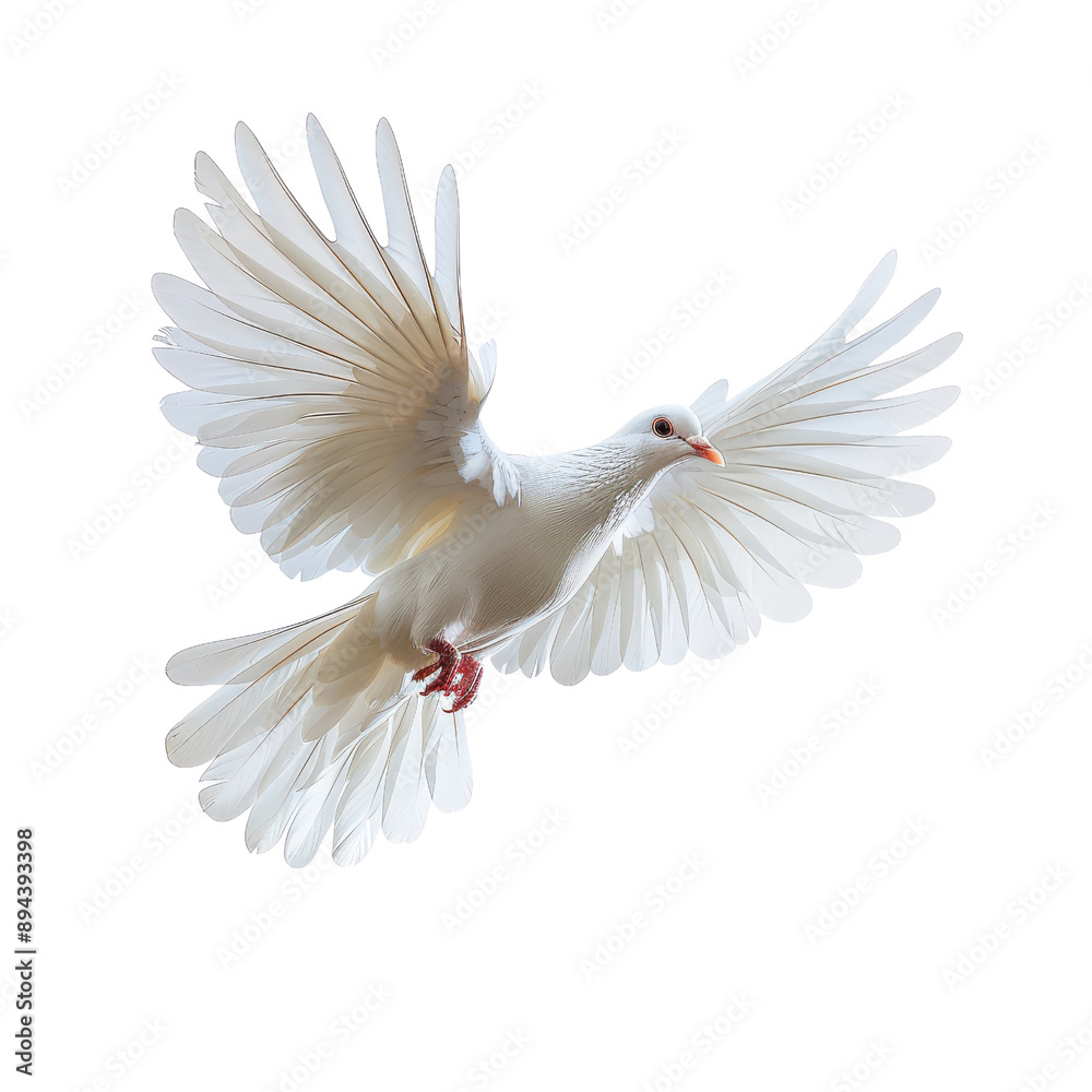 Majestic White Dove in Flight Against a Transparent background Majestic White Dove in Flight Against a Transparent background