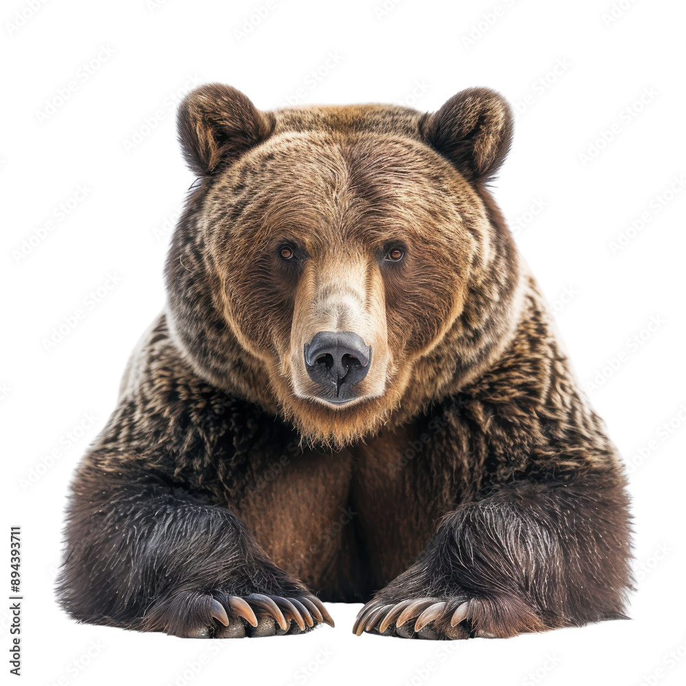 A Majestic Grizzly Bear Commanding Attention in a Dramatic Close-Up Portrait