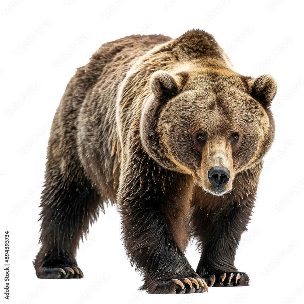 Obraz premium Majestic and Powerful Brown Bear Roaming in the Wild