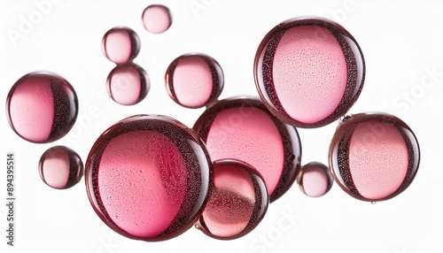 Suspended Beauty: Floating Pink Oil Drops