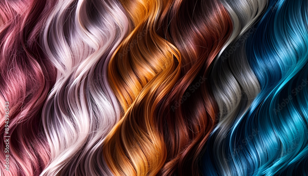 Hair colors palette, top view. Various swatches Hair colors palette, top view. Various swatches