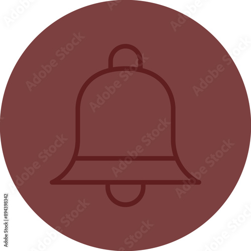 Bell Vector Line Maroon Circle Maroon