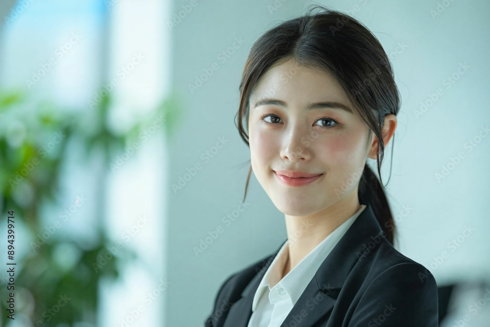 portrait of Japanese female worker in the office portrait of Japanese female worker in the office