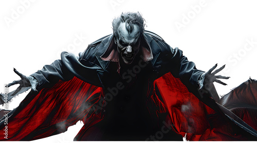 Halloween Vampire, Spooky and Classic Undead Creature with Fangs, Iconic and Haunting Halloween Figure, png file, isolated on white photo