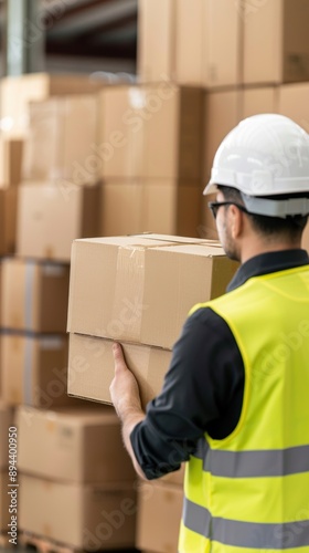 Logistics Manager Analyzing Travel Data, a logistics manager evaluates package drop patterns, with ample space for text, showcasing a comprehensive view of transportation logistics.