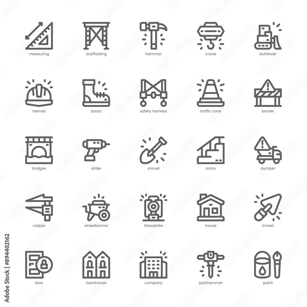 Construction and Building icon pack for your website, mobile, presentation, and logo design. Construction and Building icon outline design. Vector graphics illustration and editable stroke. Construction and Building icon pack for your website, mobile, presentation, and logo design. Construction and Building icon outline design. Vector graphics illustration and editable stroke.