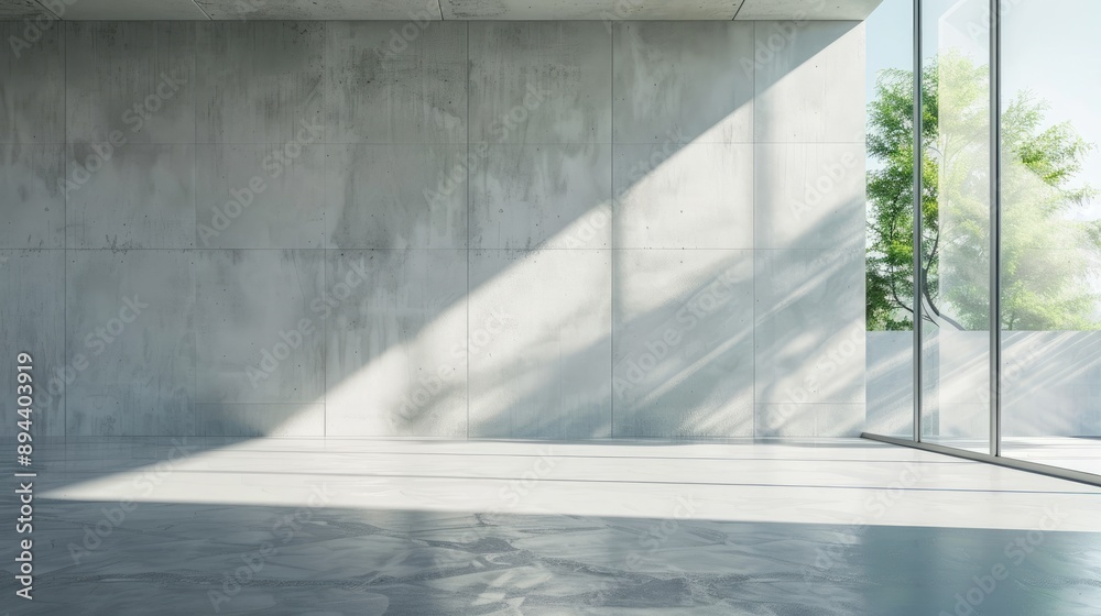 Obraz premium Indoor setting with blank wall and text area.