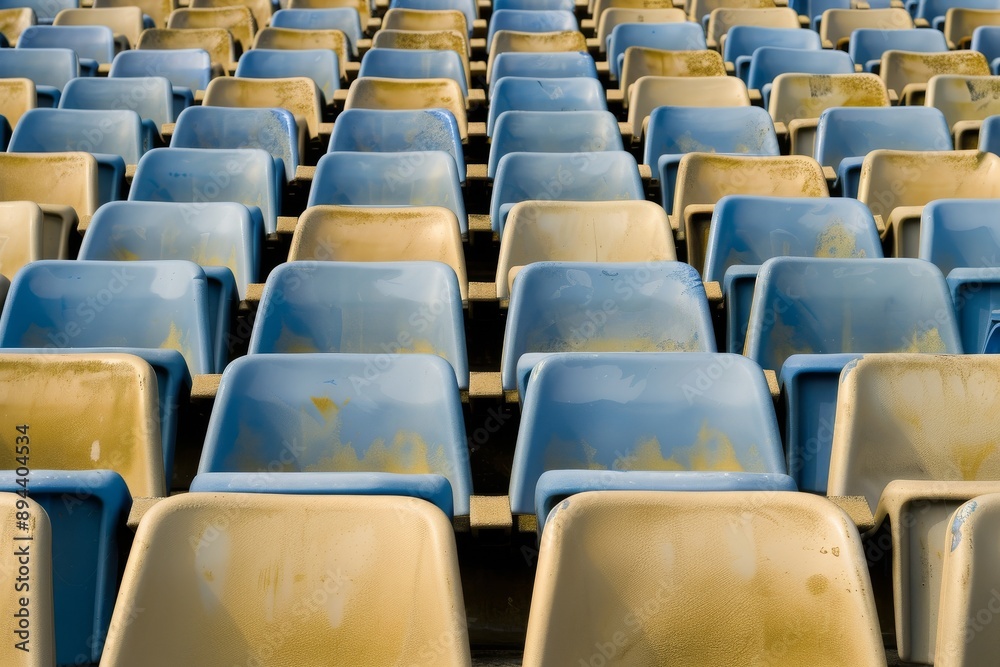 Empty stands and seats for fans and fans in the open-air stadium. Lack of fans during the pandemic.. Beautiful simple AI generated image in 4K, unique. Empty stands and seats for fans and fans in the open-air stadium. Lack of fans during the pandemic.. Beautiful simple AI generated image in 4K, unique.