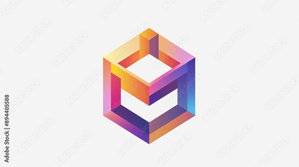 Colorful 3D Cube Illusion Colorful 3D Cube Illusion