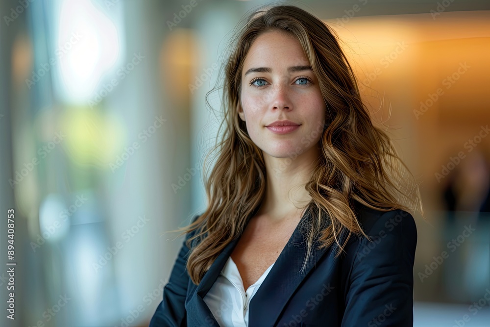Business woman in professional suit posing confidently Business woman in professional suit posing confidently