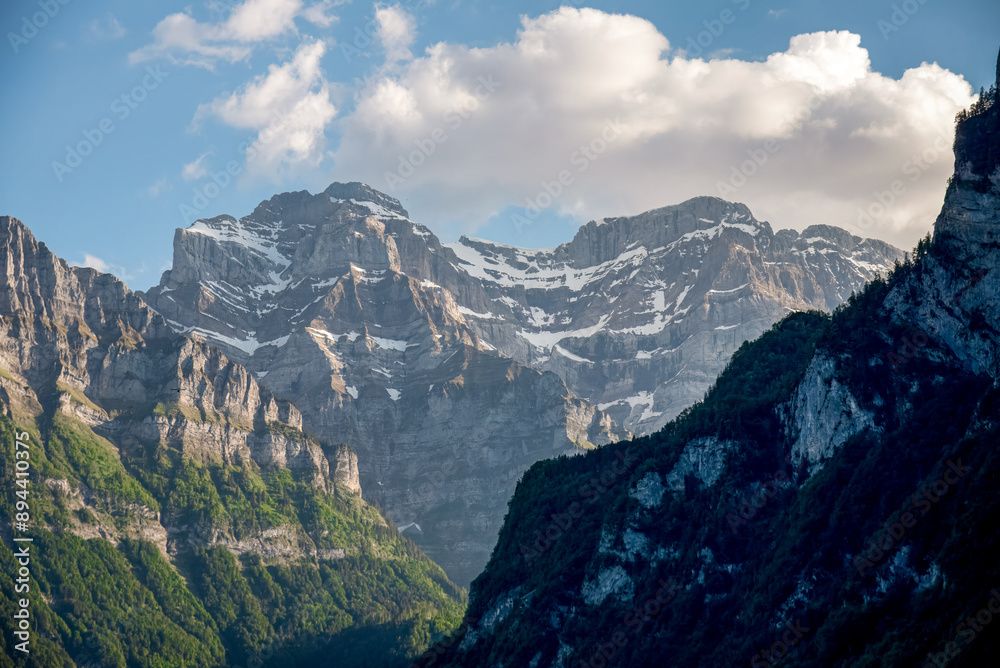 mountain view from the top of the Swiss Alps, Switzerland