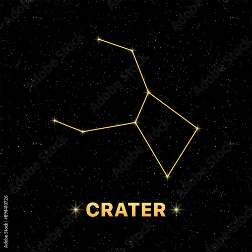 Crater constellation banner. Constellation icon. Flat style.
