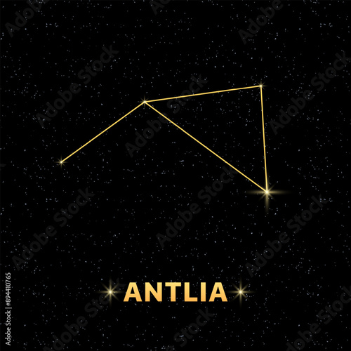 Antila constellation banner. Constellation icon. Flat style.