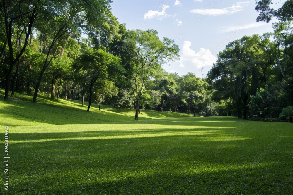 Forest hills within a picturesque park depict a serene landscape where lush forested hills blend harmoniously with the park's natural beauty. Forest hills within a picturesque park depict a serene landscape where lush forested hills blend harmoniously with the park's natural beauty.