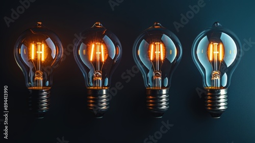 Illuminating Bright Idea for Business Innovation with Copy Space, Isolated on White Background