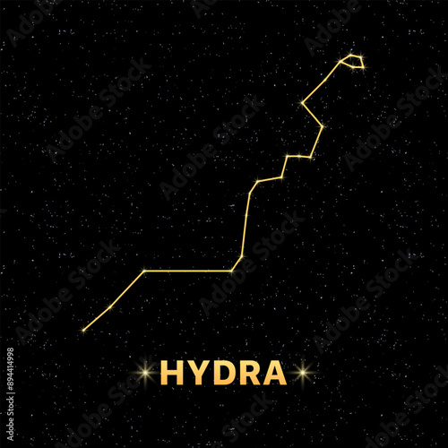 Hydra constellation. Constellation icon. Flat style.