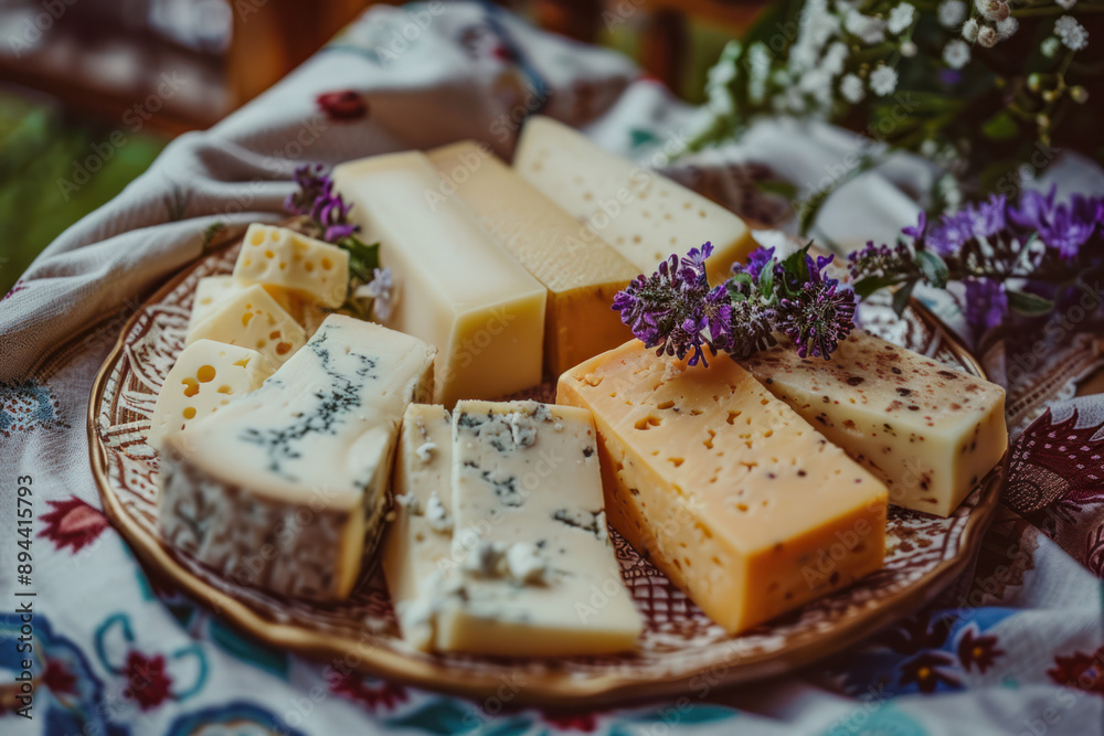 Cheese Platter With Lavender Cheese Platter With Lavender