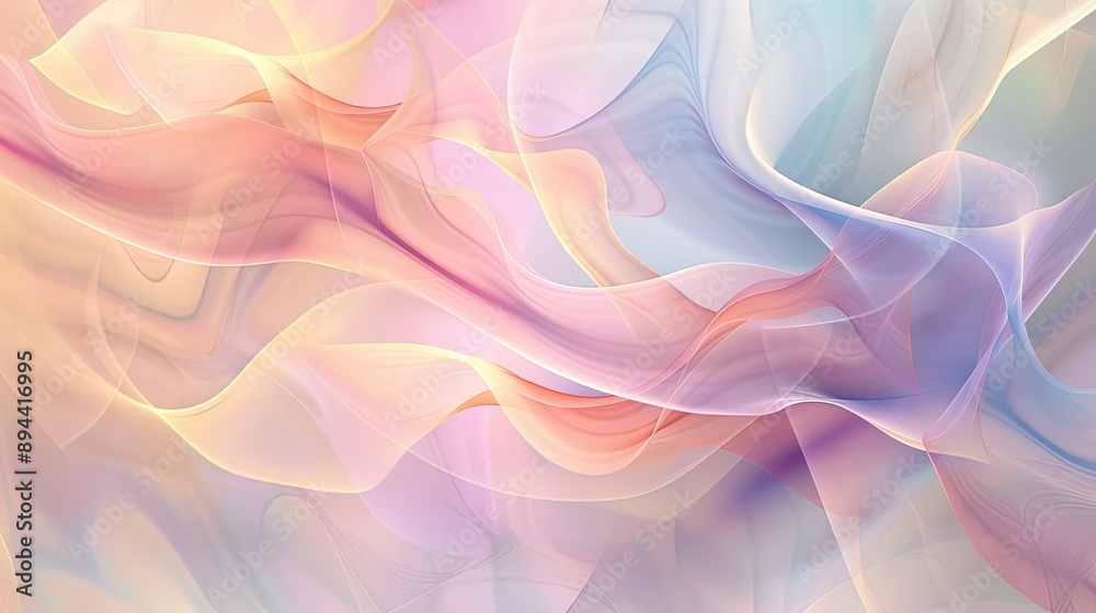 Obraz premium A calming abstract background with light pastel colors and gentle, flowing shapes