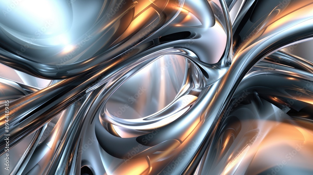 A futuristic abstract background with metallic hues and a sleek, modern design A futuristic abstract background with metallic hues and a sleek, modern design