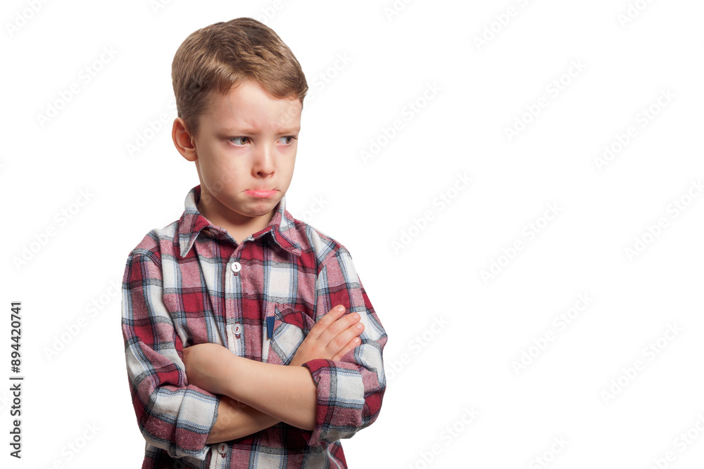 An upset child with a sad expression: Reflecting emotions and vulnerability in difficult childhood moments An upset child with a sad expression: Reflecting emotions and vulnerability in difficult childhood moments