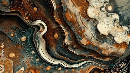 Wallpaper Mural An abstract background featuring intricate, organic patterns and earthy tones Torontodigital.ca