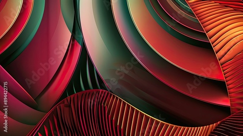 Wallpaper Mural An abstract background with a mix of straight lines and curved patterns in contrasting colors Torontodigital.ca