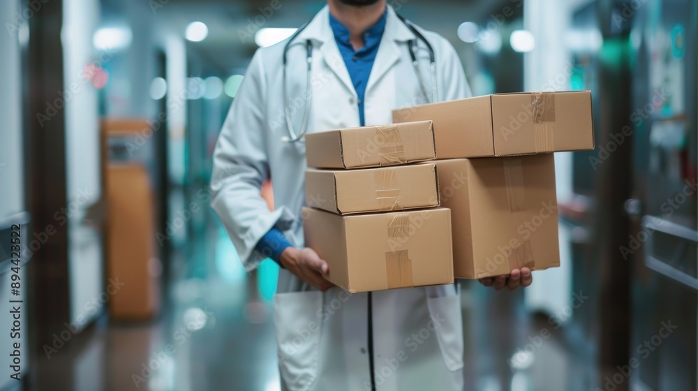 Healthcare provider with several parcels in hospital