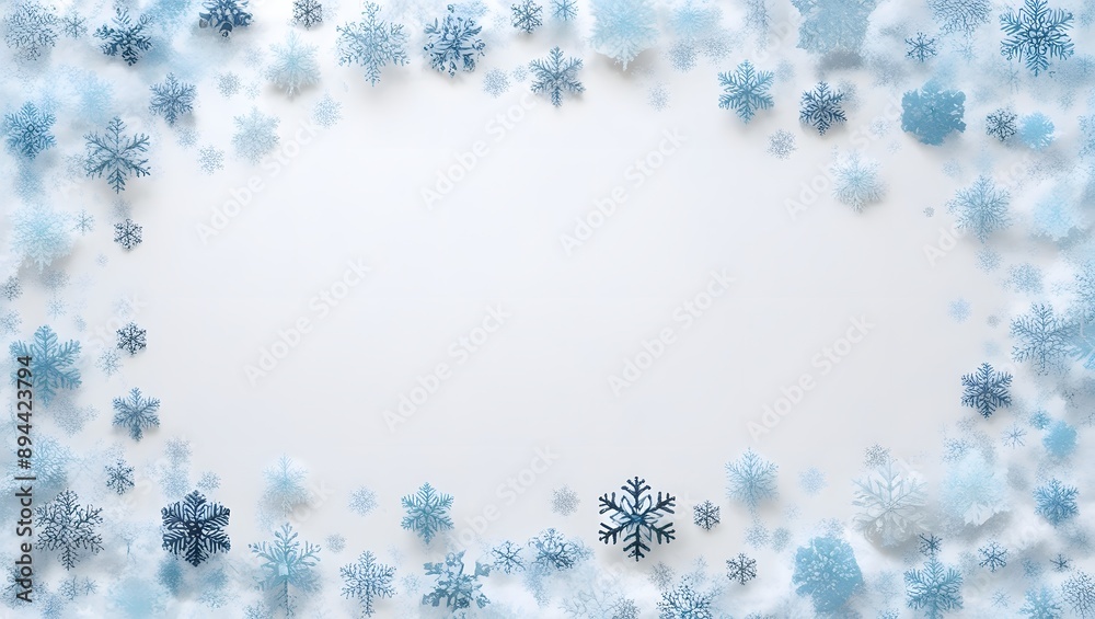 A festive blue background adorned with delicate snowflakes evokes a winter wonderland ideal for Christmas cards or winter designs A festive blue background adorned with delicate snowflakes evokes a winter wonderland ideal for Christmas cards or winter designs
