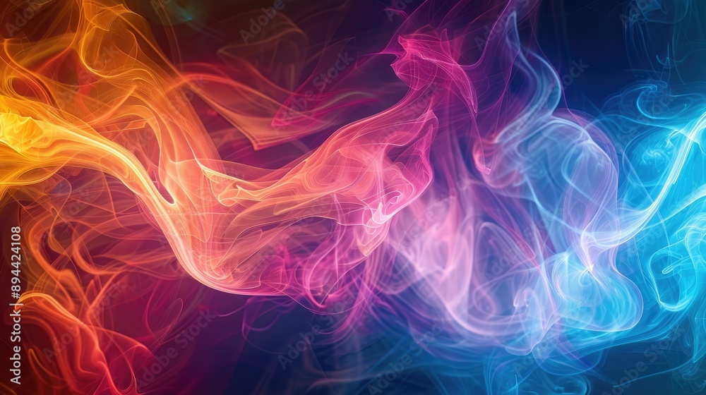 An abstract background with swirling, smoke-like patterns in vibrant hues An abstract background with swirling, smoke-like patterns in vibrant hues