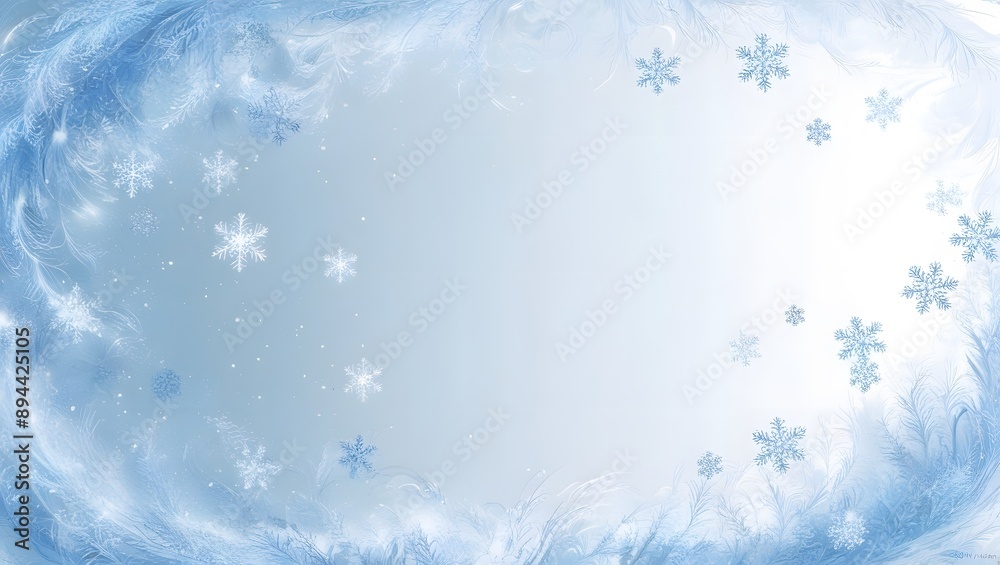 A festive blue background adorned with snowflakes evokes the magic of a winter Christmas A festive blue background adorned with snowflakes evokes the magic of a winter Christmas