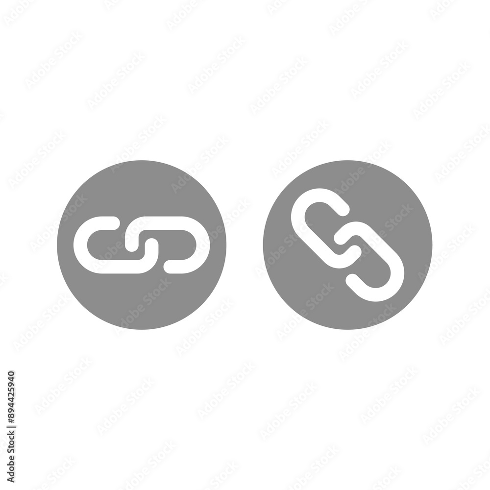 Link in circle vector icon. Computer web site or page symbol. Link in circle vector icon. Computer web site or page symbol.